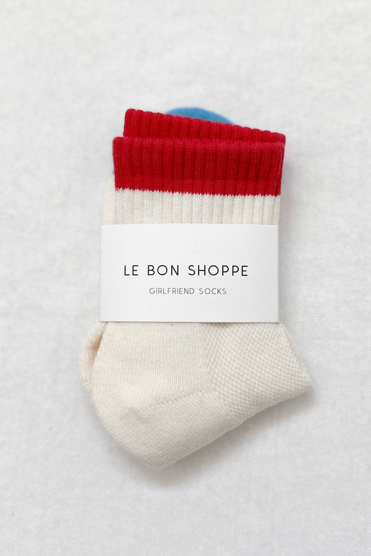 Color Block Girlfriend Socks : Blue Red