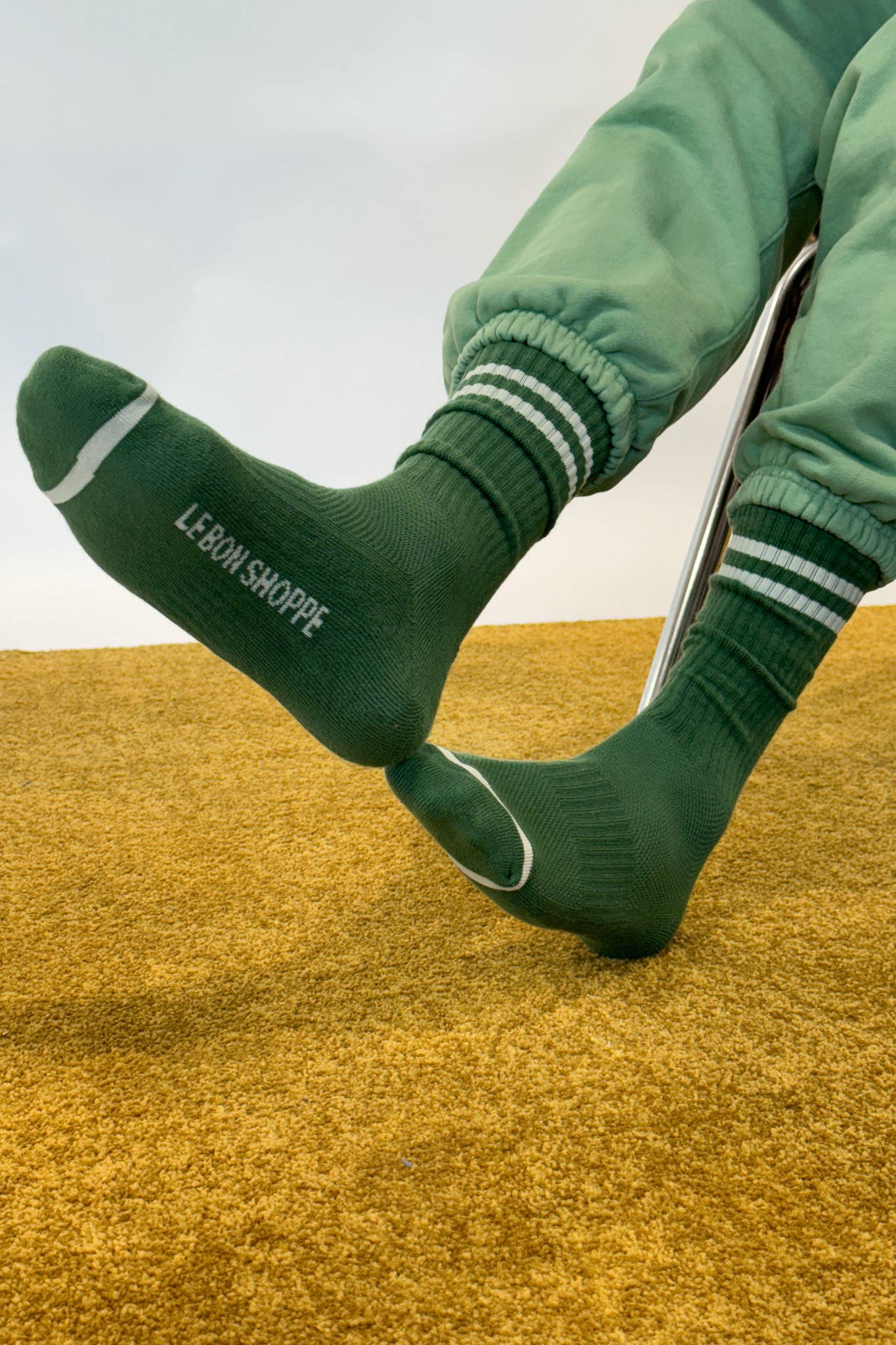 Extended Boyfriend Socks: Moss