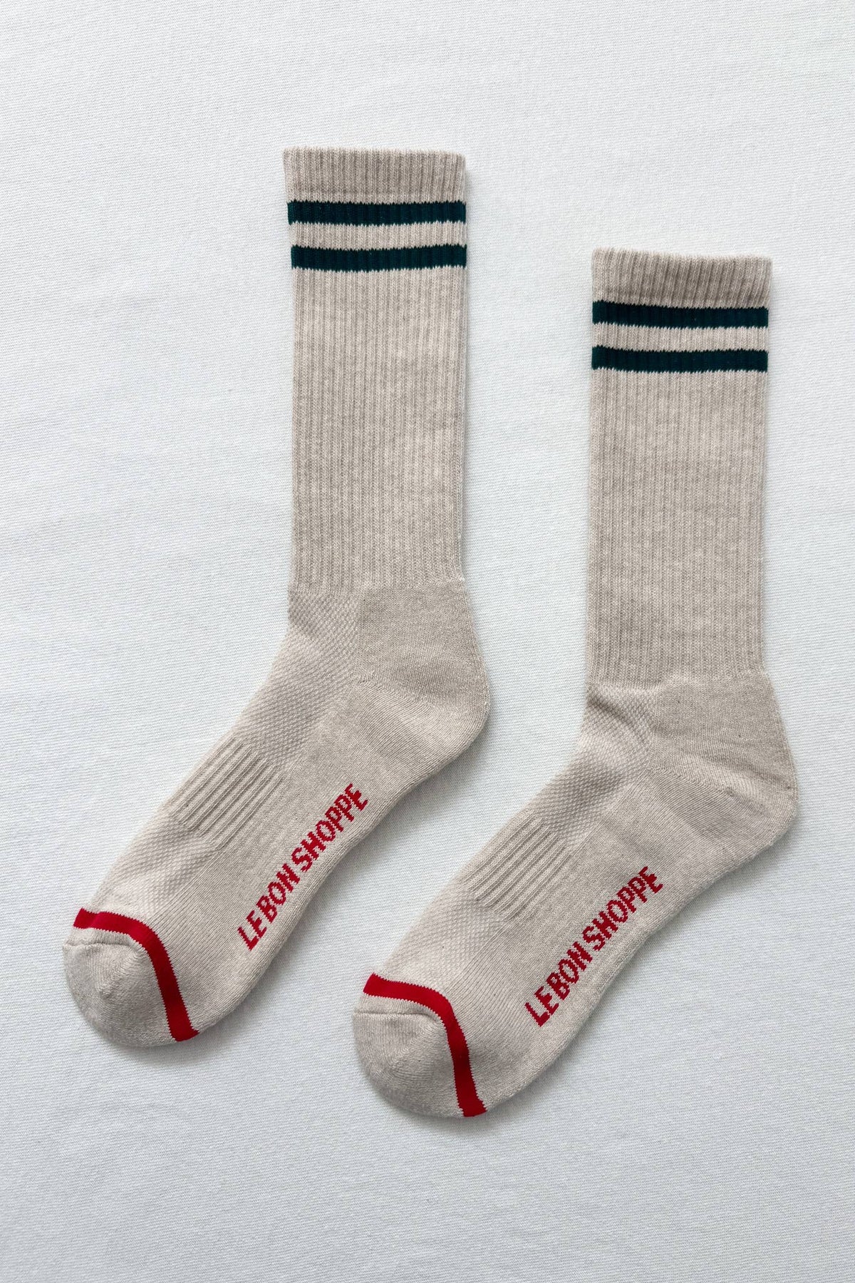Extended Boyfriend Socks: Parchment