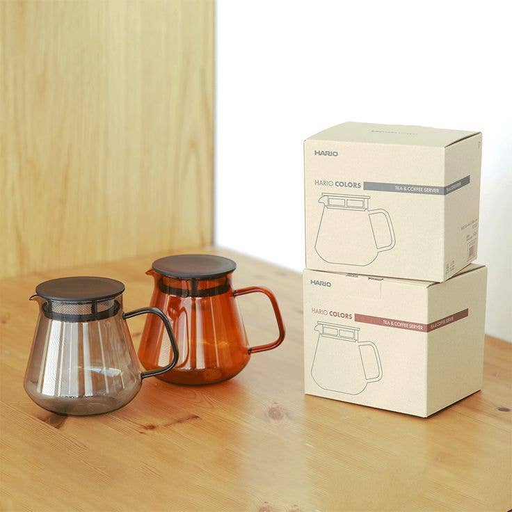 HARIO Colors Glass Coffee and Tea Server, 600ml: Amber