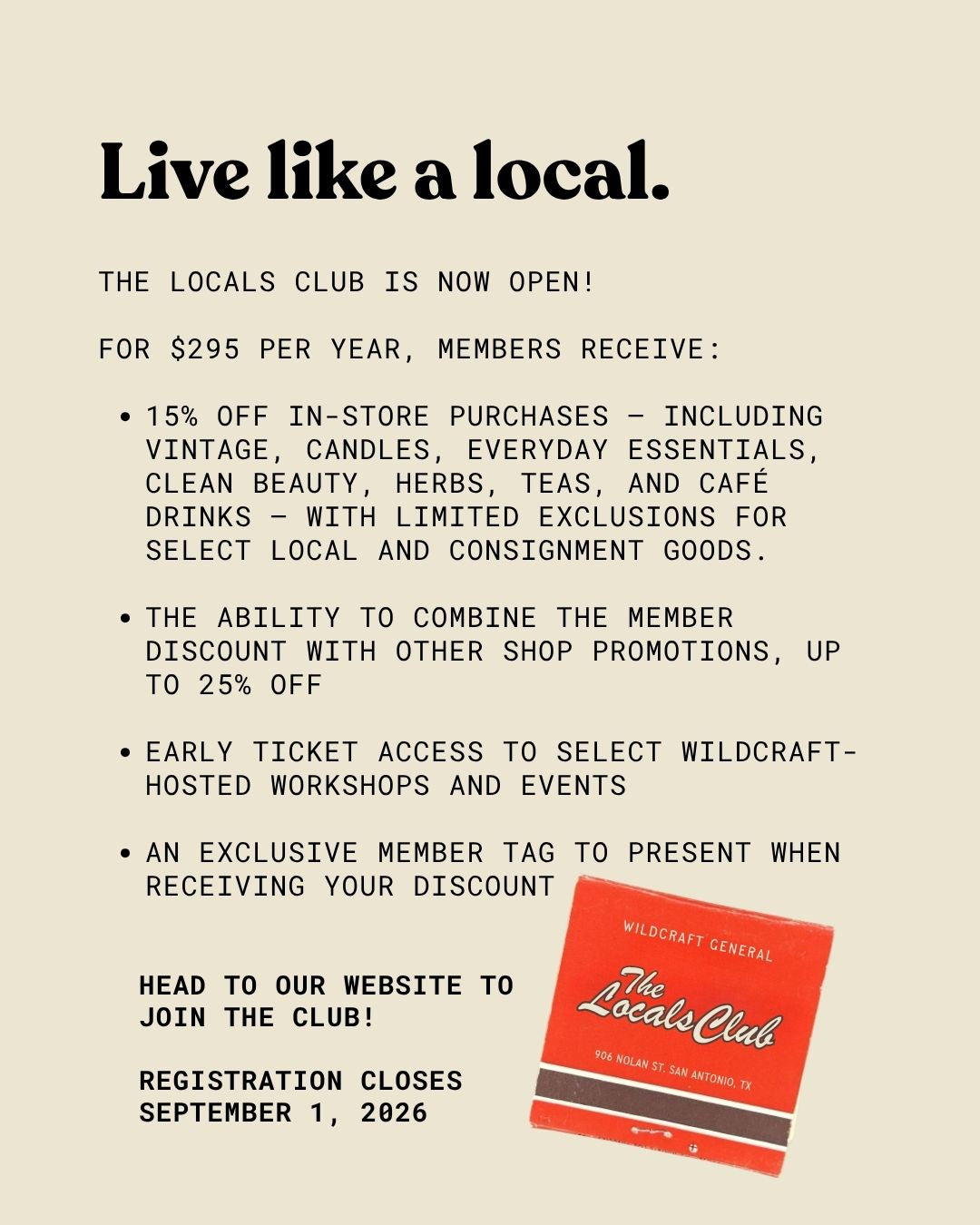 The Locals Club - Annual Membership