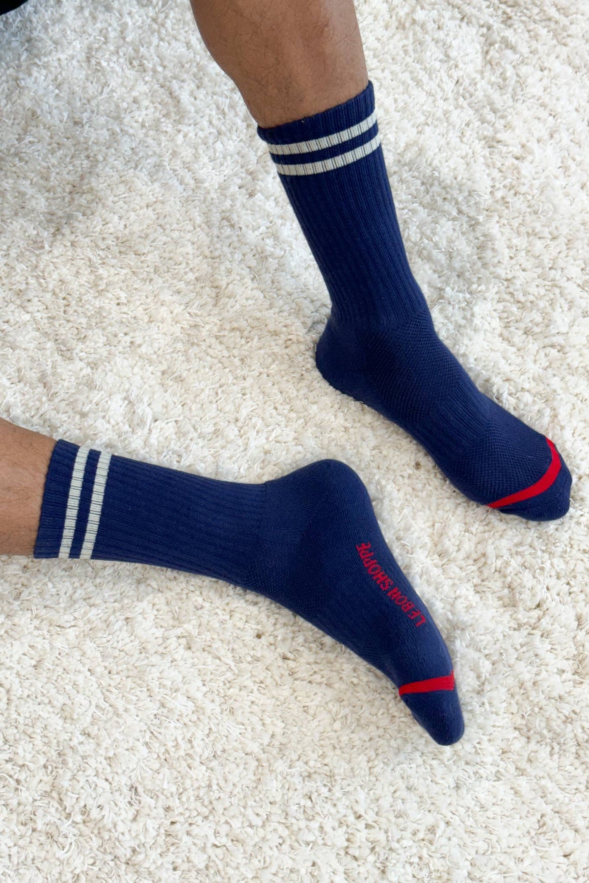 Extended Boyfriend Socks: Parchment