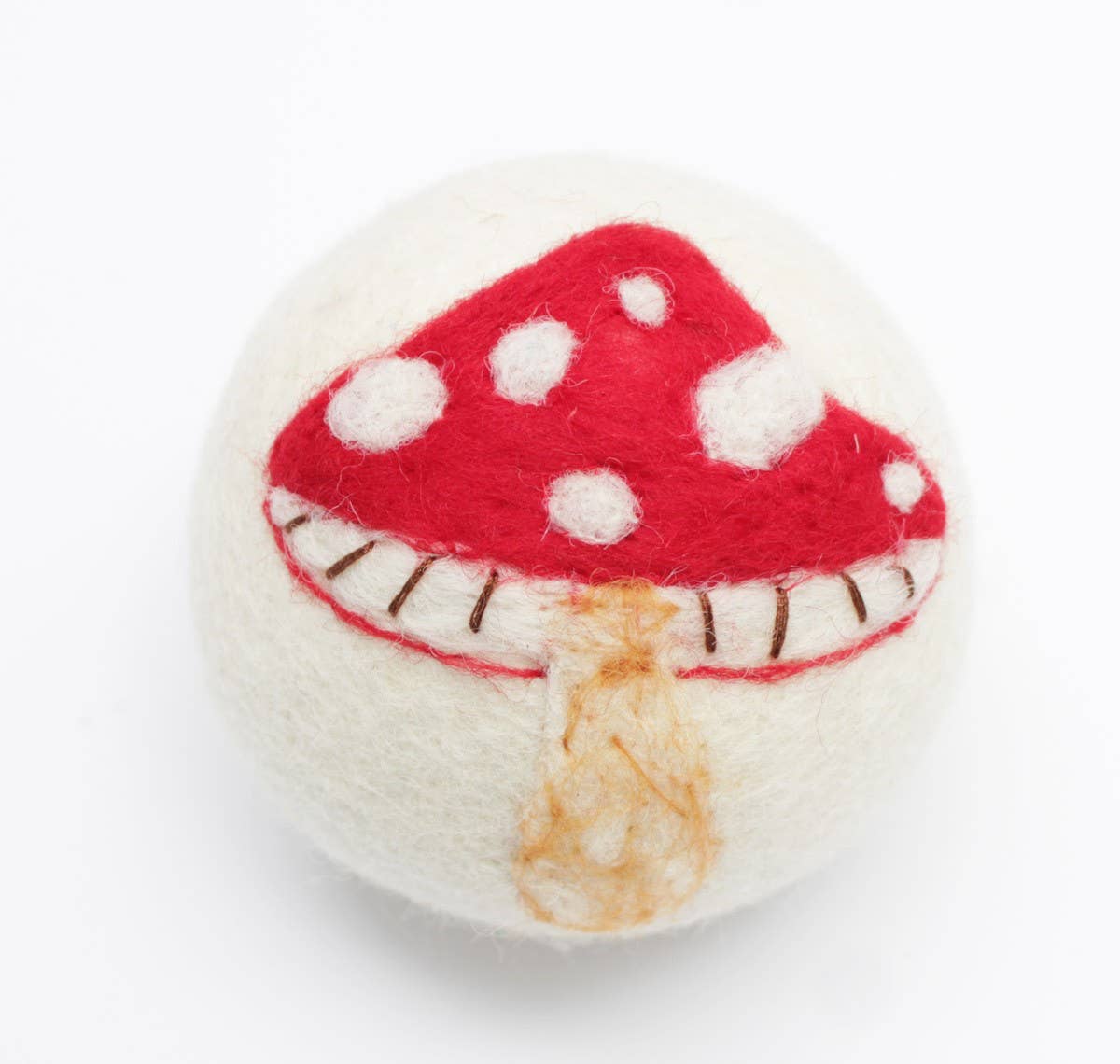 Eco Wool Dryer Ball: Red Mushroom