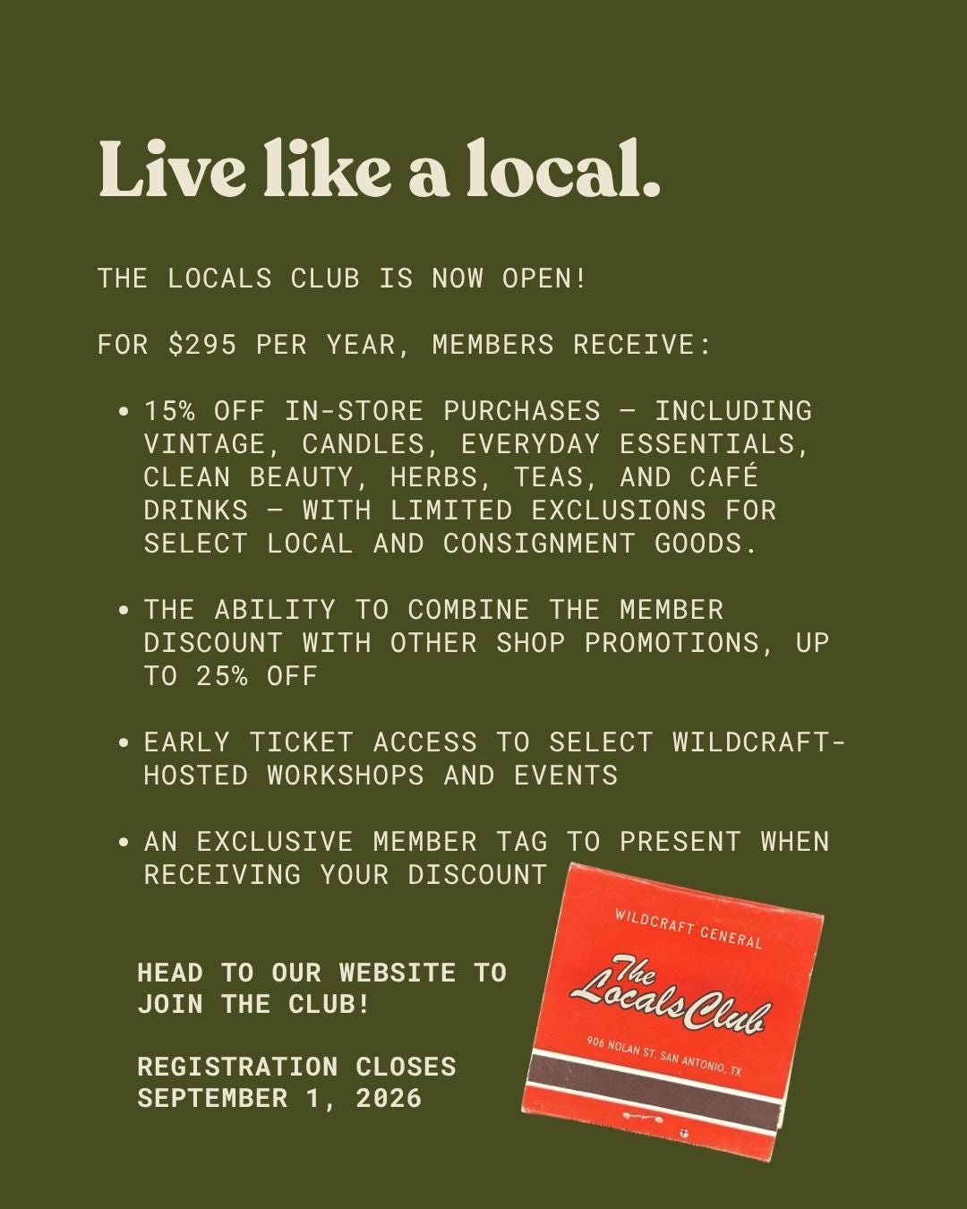The Locals Club - Annual Membership