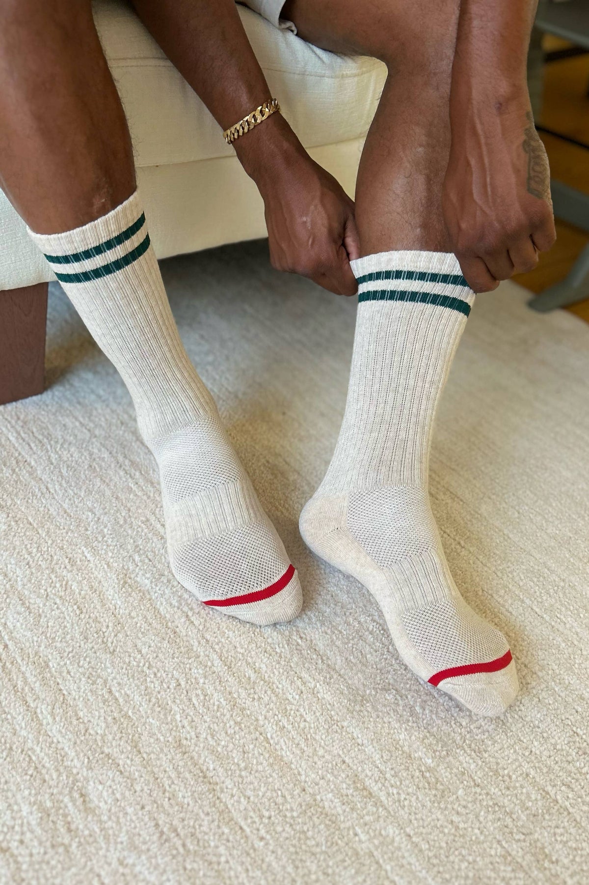 Extended Boyfriend Socks: Red