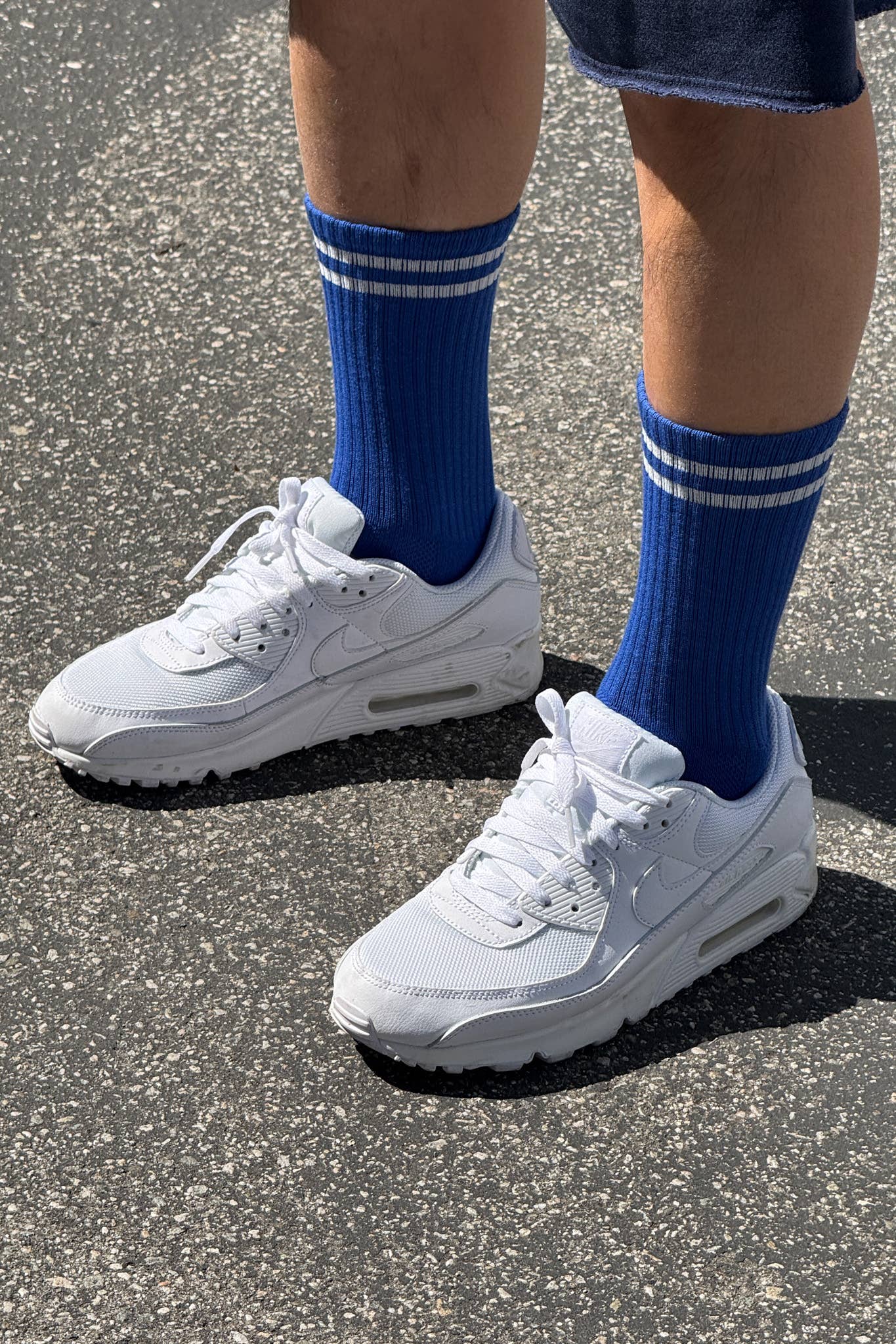 Extended Boyfriend Socks: Cobalt