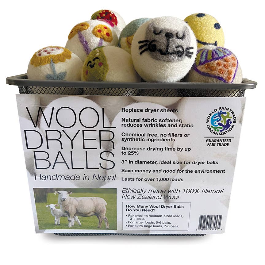 Cats: Eco Wool Dryer Balls Fair Trade: Black Cat