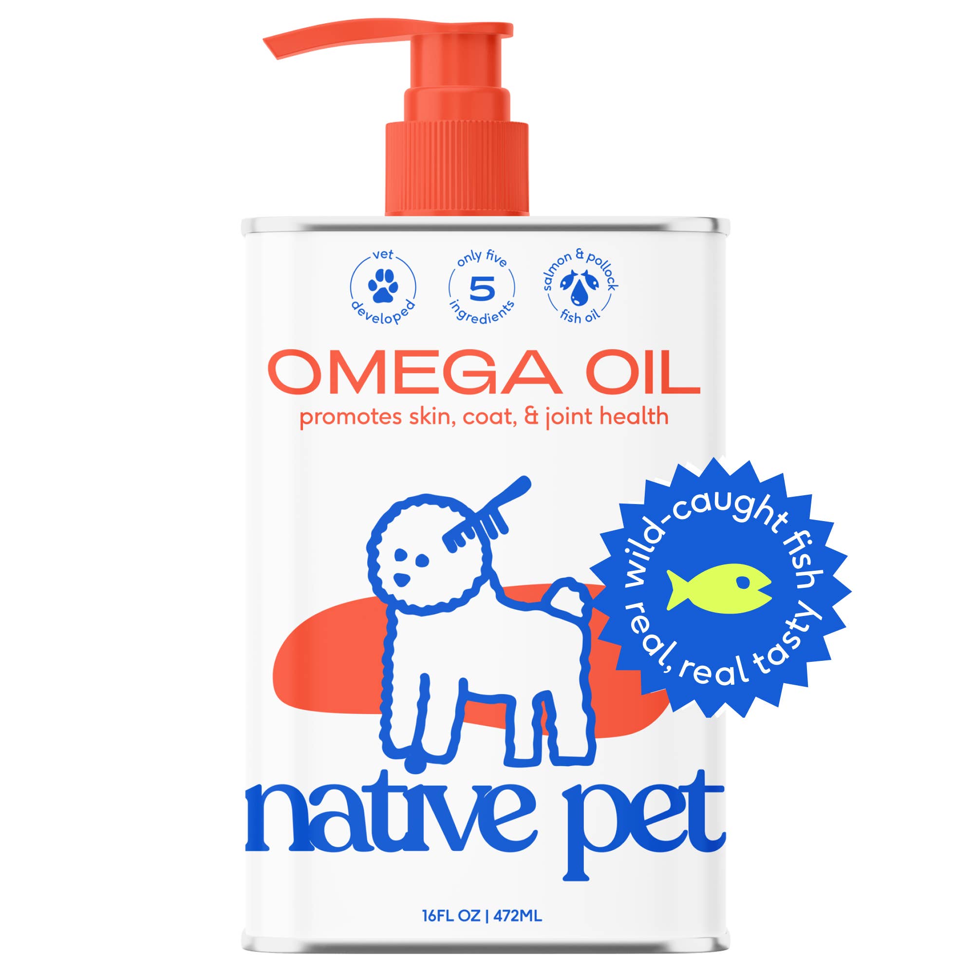Omega-3 Fish Oil, Skin & Coat Health Supplement for Dogs: 16 oz