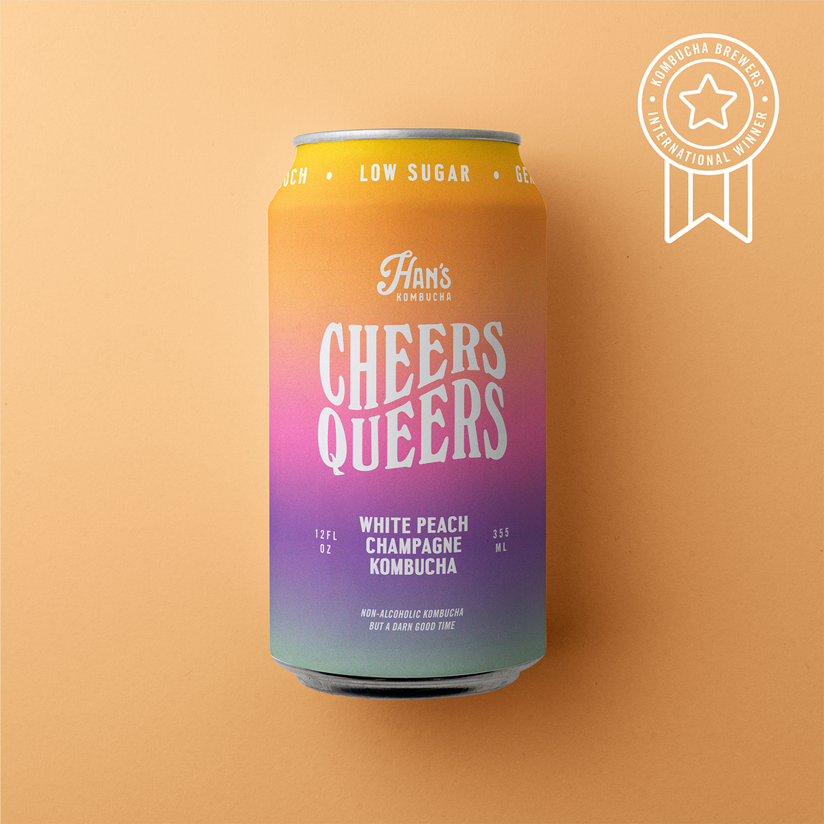 Cheers Queers - White Peach Champagne Kombucha