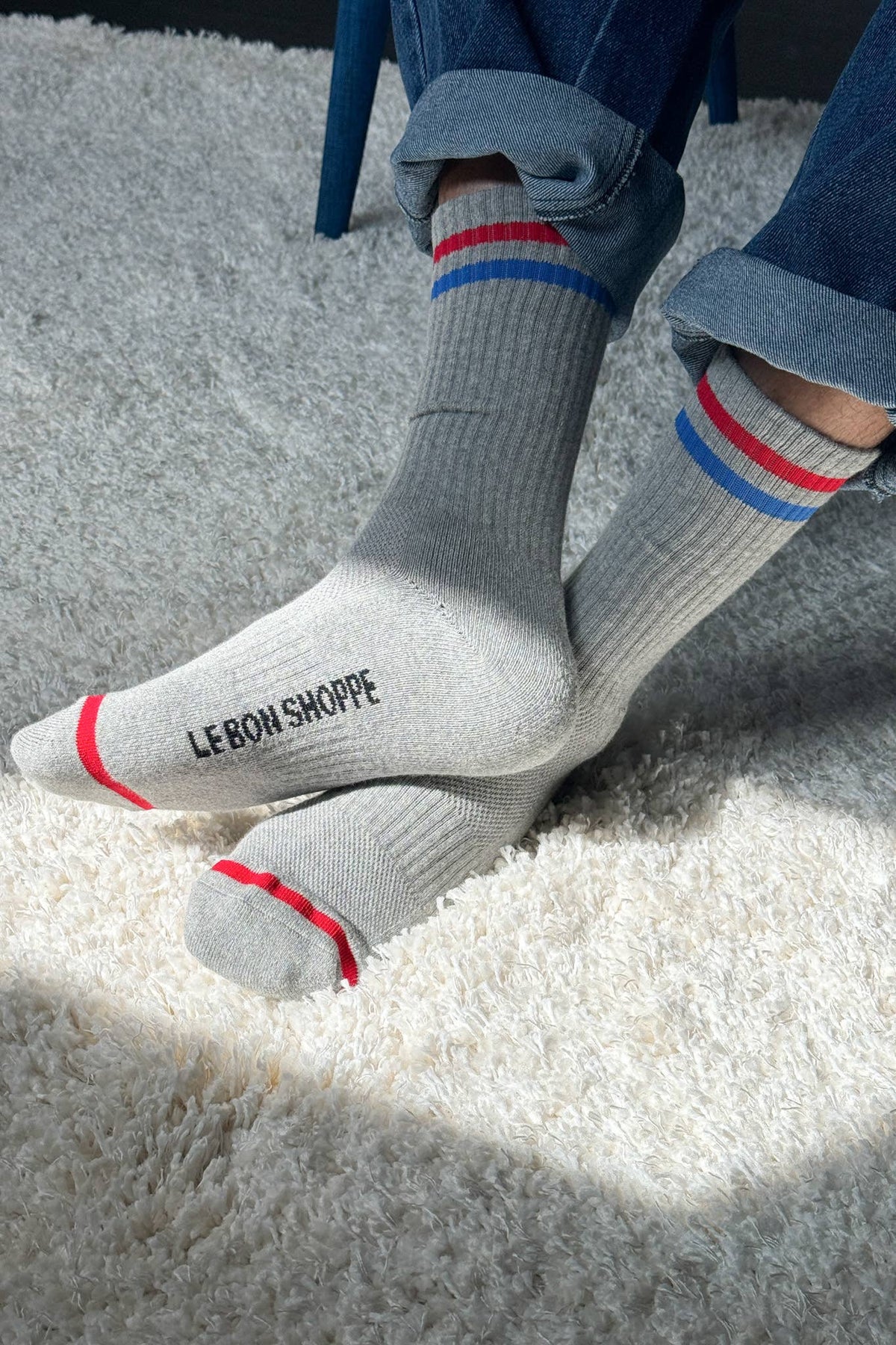 Extended Boyfriend Socks: Parchment