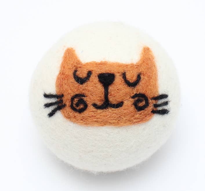 Eco Wool Dryer Ball: Orange Cat