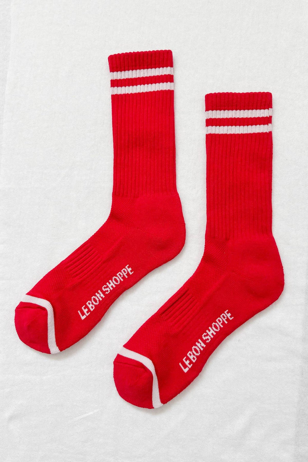 Extended Boyfriend Socks: Red