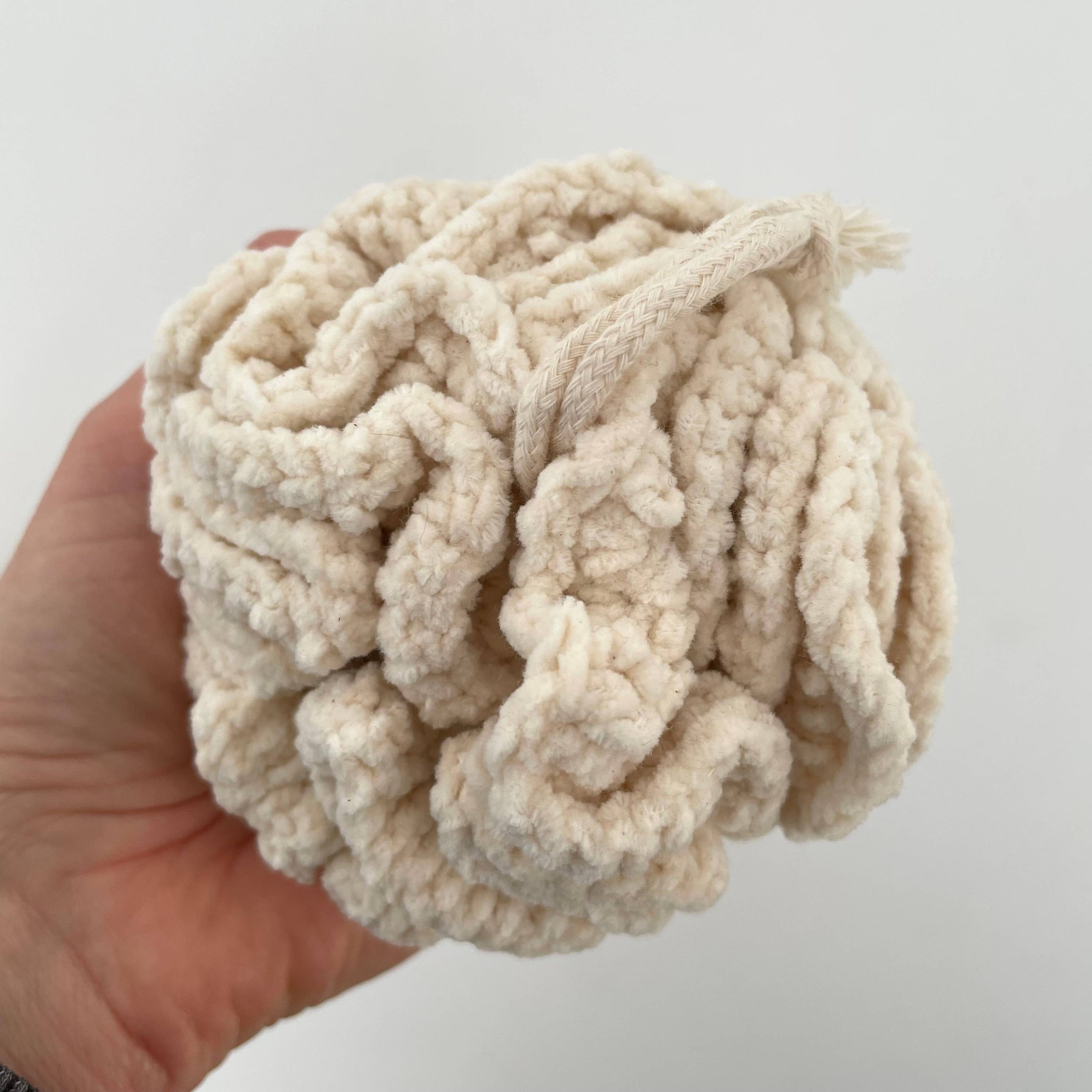 Natural soft thick cotton bath loofah sponge poufs