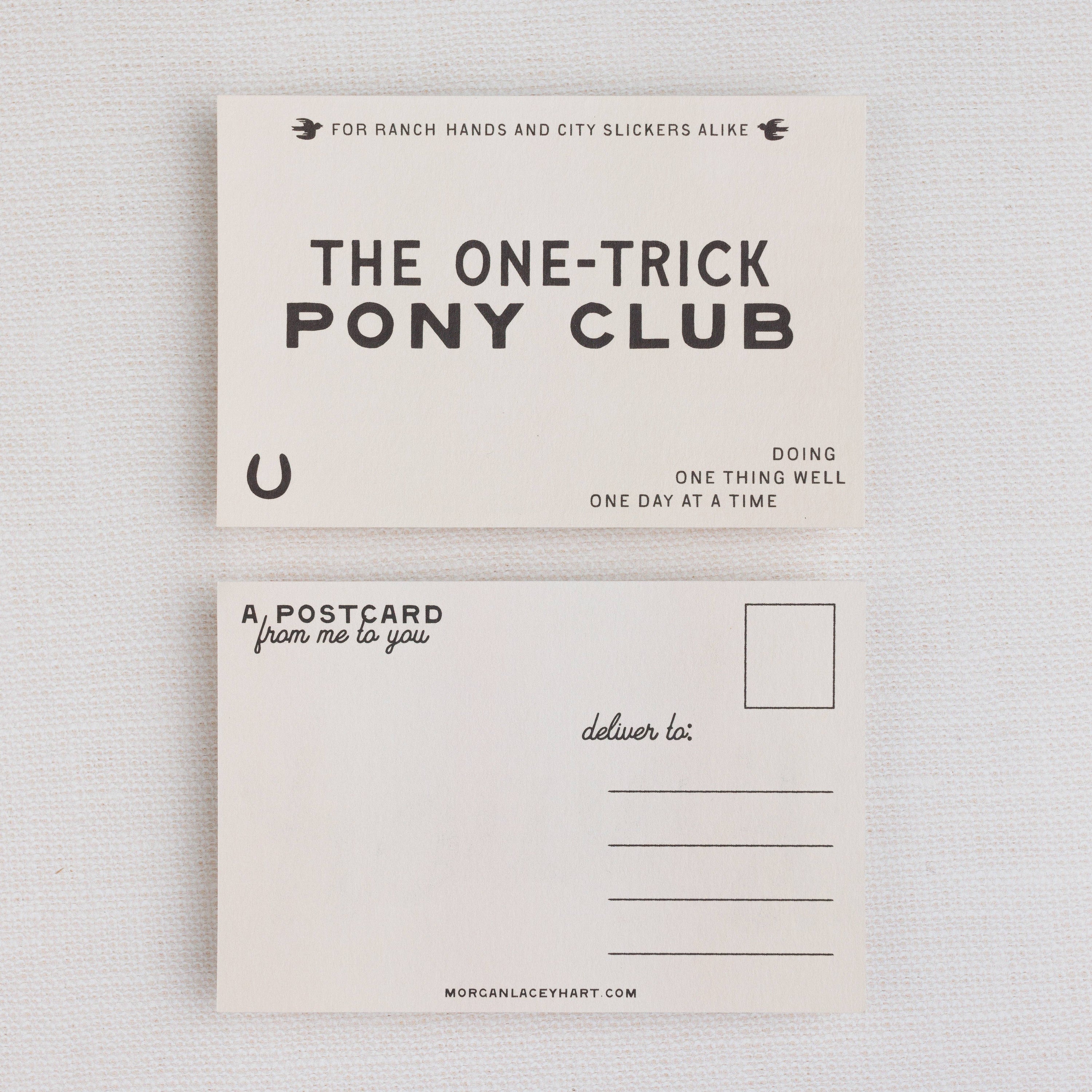 Postcards | Western Themed: The One-Trick Pony Club