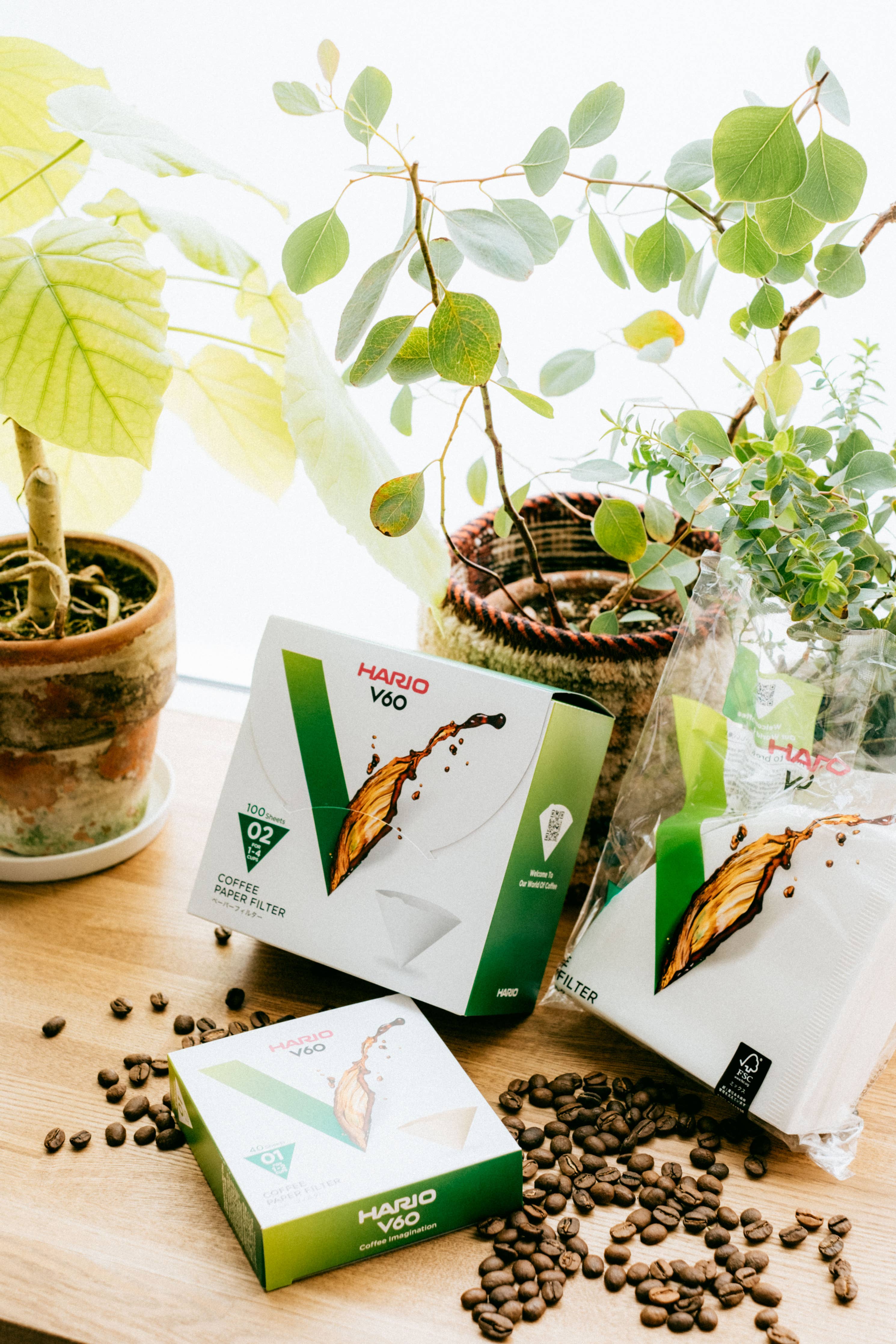 HARIO V60 Paper Filter Natural Brown (100 Sheets): For 1～4 cups