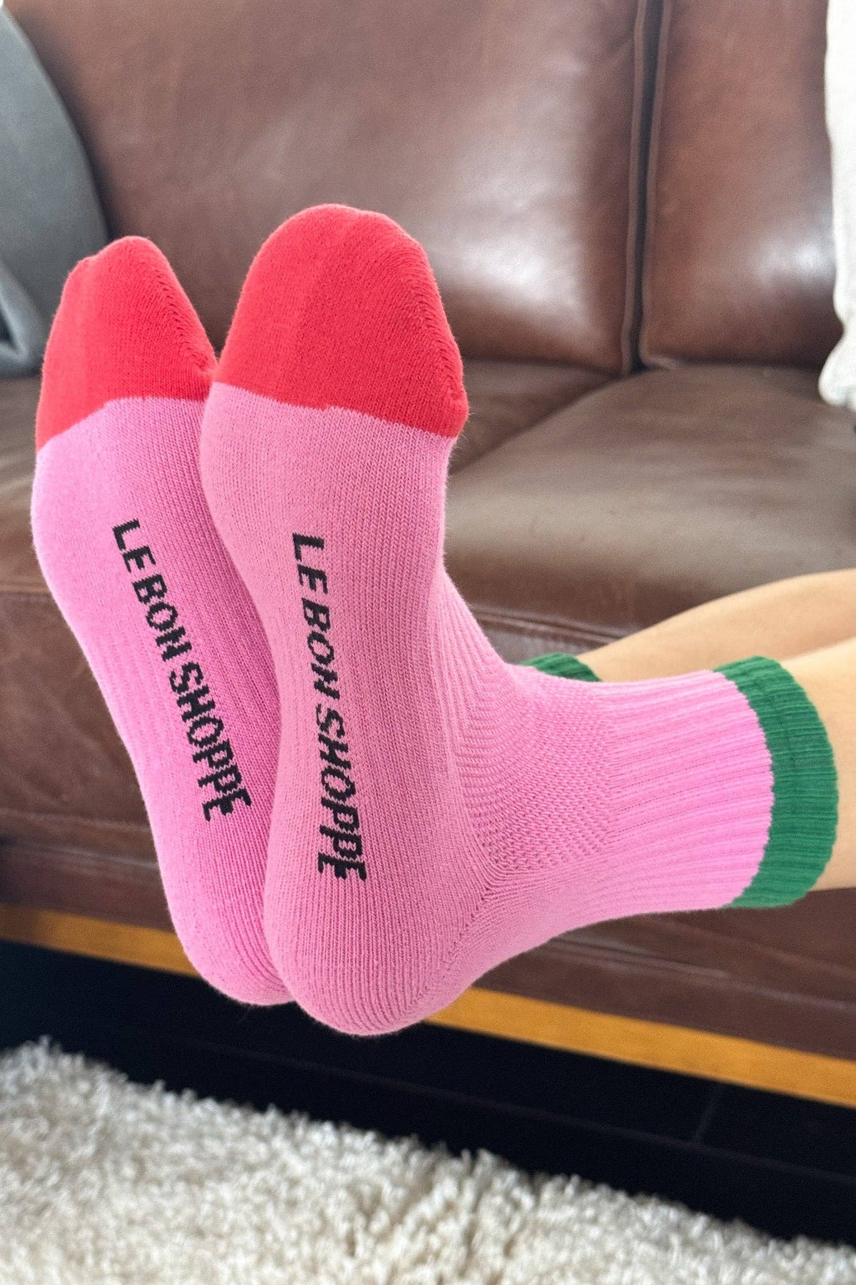 Color Block Girlfriend Socks : Blue Red