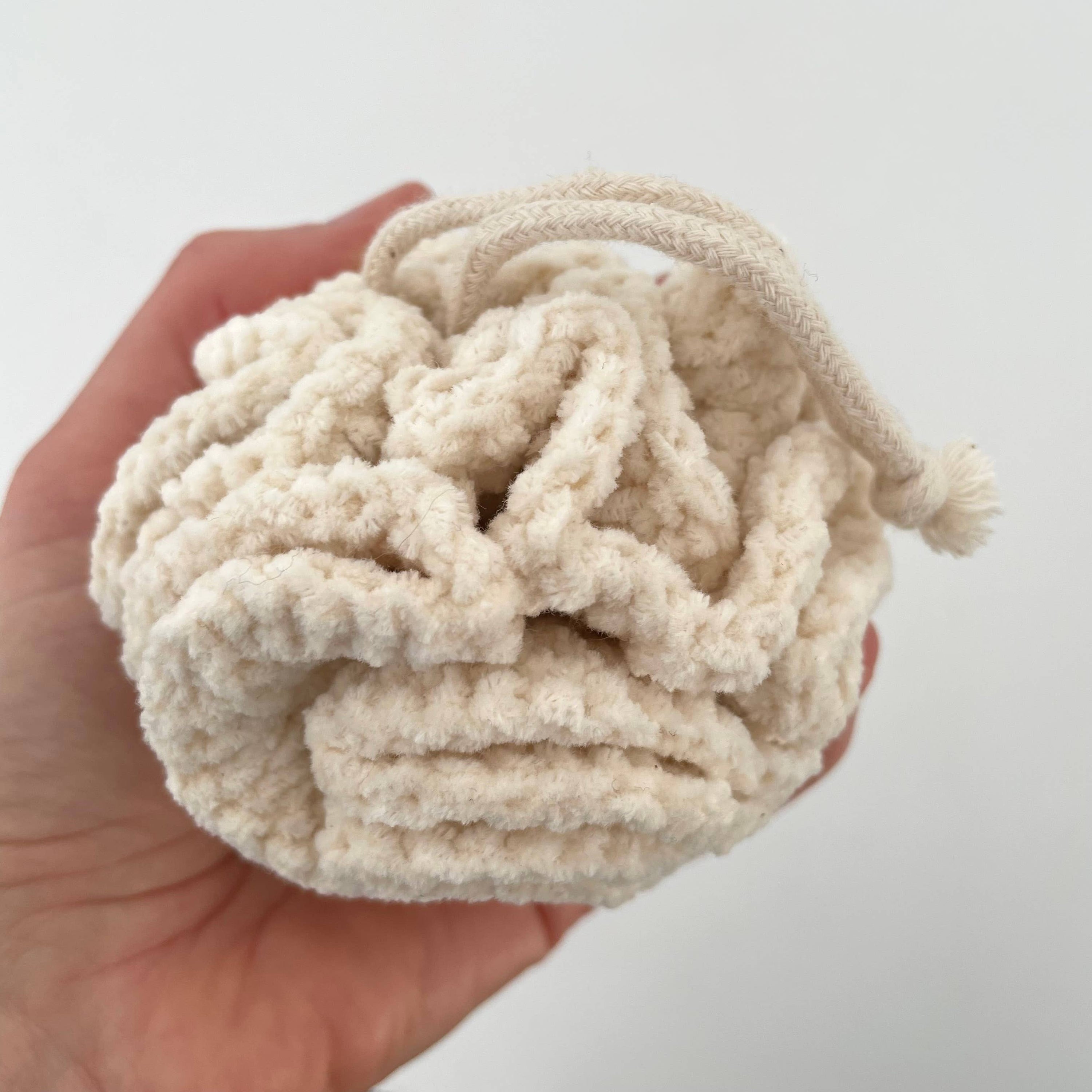Natural soft thick cotton bath loofah sponge poufs